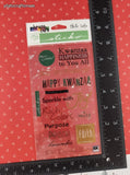 Vintage Sticko Stickers, Phrase Cafe Happy Kwanzaa, 1 Sheet New & Sealed
