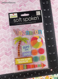 2008 Me & My BIG Ideas Soft Spoken "Vacation Time" GLITTERY 3-Dimensional Sticker Pack, New/Sealed