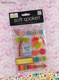 2008 Me & My BIG Ideas Soft Spoken "Vacation Time" GLITTERY 3-Dimensional Sticker Pack, New/Sealed