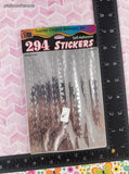 Vintage Teacher Created Resources TCM 1277 SHINY Silver Stars Stickers, 3 Sheets New & Sealed