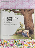 Vintage 1987 Chipmunk Song by Joanne Ryder Oversized Illustrated Hardcover, Like New