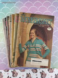 Vintage 1975 The Workbasket Set/7 Issues, No Duplicates Softcover Booklets