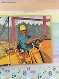Vintage 1975 Golden Tell-A-Tale, My Little Book of Big Machines Miniature Hardcover