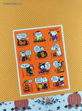 Vintage 1990's Hallmark Peanuts Snoopy Halloween Full Sticker Sheet, Clean & Unused