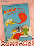 Vintage 1972 Babar Visits Another Planet Random House Illustrated Hardcover
