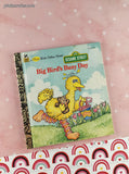 Vintage 1995 First Little Golden Book: Sesame Street Big Bird's Busy Day Miniature Hardcover