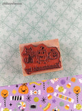 Vintage Inkadinkadoo "Handmade By" Pumpkin Carving Kitty Wooden Block/Rubber Stamp