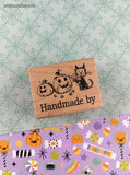Vintage Inkadinkadoo "Handmade By" Pumpkin Carving Kitty Wooden Block/Rubber Stamp
