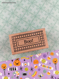 Vintage Outlines Halloween "Boo!" Wooden Block/Rubber Stamp