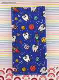 Rainbow Unicorn Teeth in Space Set/4 Pre-Cut Fabric Remnant Rectangles, 10" x 41", CLEAN