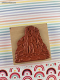 Vintage Love You to Bits Christmas Angel Child Wooden Block/Rubber Stamp