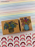 Vintage Hero Arts Limited Edition 1994 Set/2 Floral Flowers Basket Stamps Set/2