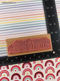 Vintage 1989 D.O.T.S. P110 Large Town Wooden/Rubber Stamp Block