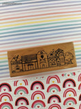 Vintage 1989 D.O.T.S. P110 Large Town Wooden/Rubber Stamp Block