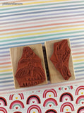 Vintage Rubber Stampede Chives Sweet Basil A2247E A2246E Rubber Stamps Set/2, CLEAN