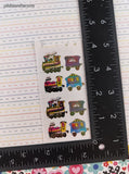 Vintage SHINY Choo Choo Trains Rainbow Miniature Partial Sticker Sheet
