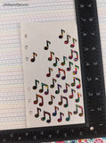 Vintage Stickopotamus SHINY Rainbow Music Notes Partial Sticker Sheet