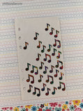 Vintage Stickopotamus SHINY Rainbow Music Notes Partial Sticker Sheet