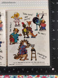 Vintage Get Well Soon! Suzy's Zoo Various Characters #9736 Partial Sticker Sheets Set/2