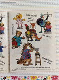 Vintage Get Well Soon! Suzy's Zoo Various Characters #9736 Partial Sticker Sheets Set/2
