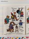Vintage Get Well Soon! Suzy's Zoo Various Characters #9736 Partial Sticker Sheets Set/2