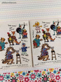 Vintage Get Well Soon! Suzy's Zoo Various Characters #9736 Partial Sticker Sheets Set/2