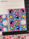 Vintage Lisa Frank Rainbow Cute Lil' Kitty Cats Hearts Fish Partial Sticker Sheets S214