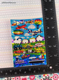 Vintage Sandylion SHINY Prismatic "Modes of Transportation" Rainbow Miniature Partial Sticker Sheet