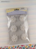 Miss Elizabeth's Paper Craft Dimensional Stickers White Flowers, NEW & Sealed