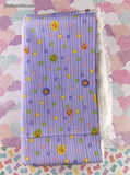 Walt Disney Springs Industries Winnie the Pooh Purple Colorful Flowers Fabric Remnant, 2 yd x 45" W, CLEAN