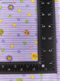 Walt Disney Springs Industries Winnie the Pooh Purple Colorful Flowers Fabric Remnant, 2 yd x 45" W, CLEAN