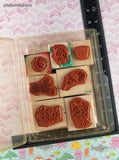Vintage 1990 Stampin' Up! Circus Animals Set/7 Stamps w/Plastic Storage Case