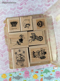 Vintage 1990 Stampin' Up! Circus Animals Set/7 Stamps w/Plastic Storage Case