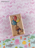 Vintage Rubber Stampede Beary's Balloons A785E Wooden Block/Rubber Stamp