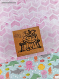 Vintage 1988 Sweet Arts F835 Back to School Teddy Bears Wooden Block/Rubber Stamp
