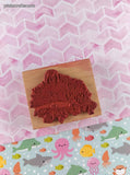 Vintage 1998 PSX G-2548 Floral Flower Basket Wooden Block/Rubber Stamp