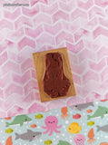 Vintage 1994 Comotion Rubber Stamps #788 Rabbit w/Flowers Wooden Block/Rubber Stamp