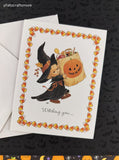 Vintage Teenie Halloweenies "Witching You..." Halloween Greeting Card, Unused