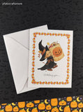 Vintage Teenie Halloweenies "Witching You..." Halloween Greeting Card, Unused