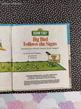 Vintage 1980 Sesame Street: Big Bird Follows the Signs Golden Tell-a-Tale Miniature Hardcover