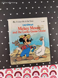 Vintage 1986 Mickey Mouse and the Lucky Goose Chase Golden Tell-a-Tale Miniature Hardcover