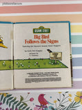 Vintage 1980 Sesame Street Big Bird Follows the Signs Golden Tell-a-Tale Miniature Hardcover