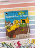 Vintage 1980 Sesame Street Big Bird Follows the Signs Golden Tell-a-Tale Miniature Hardcover