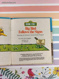 Vintage 1980 Sesame Street Big Bird Follows the Signs Golden Tell-a-Tale Miniature Hardcover