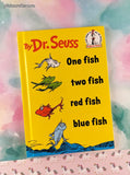 Vintage 1988 One Fish Two Fish Red Fish Blue Fish Dr. Seuss Beginner Hardcover, Like New