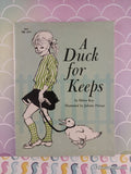Vintage 1970 3rd Printing A Duck for Keeps TW377 Scholastic Softcover, Like New