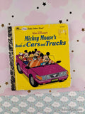Vintage 1993 Disney's Mickey Mouse's Book of Cars & Trucks First Little Golden Book Miniature Hardcover