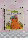 Vintage 1992 Sesame Street: Alice's First Words First Little Golden Book Miniature Hardcover