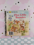 Vintage 1985 Five Little Bunnies First Little Golden Book Miniature Hardcover