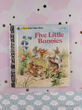 Vintage 1990 Five Little Bunnies First Little Golden Book Miniature Hardcover
